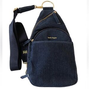 Haute Hippie Denim Sling Crossbody Bag - Dark Wash Blue EUC